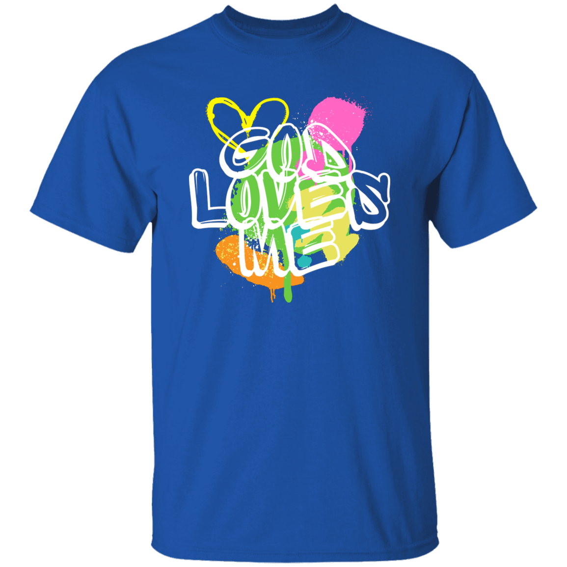 God Loves Me Graffiti Design T-Shirt