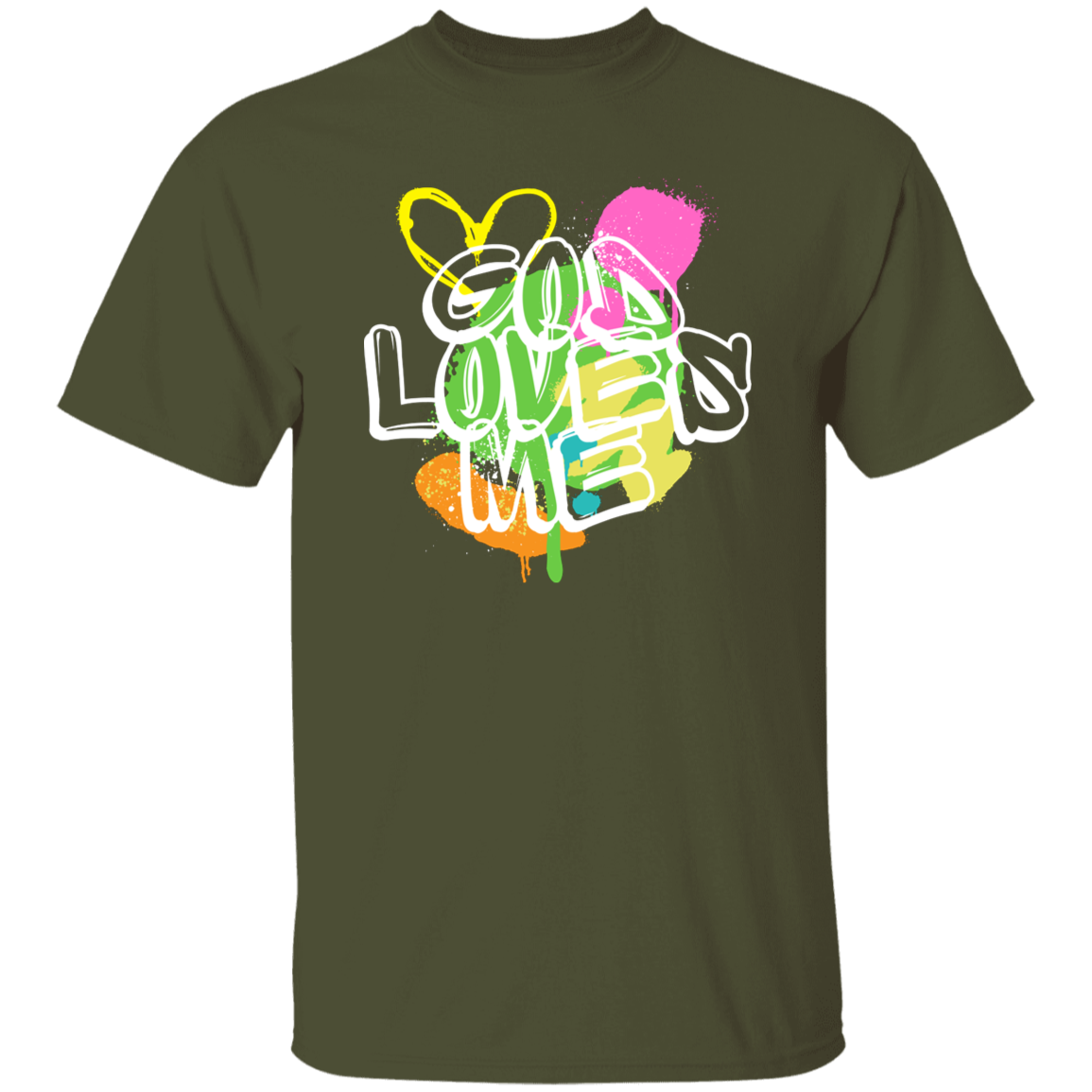 God Loves Me Graffiti Design T-Shirt