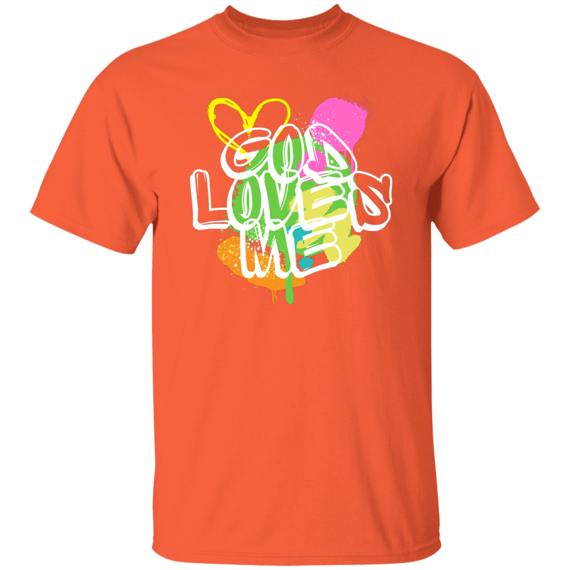 God Loves Me Graffiti Design T-Shirt