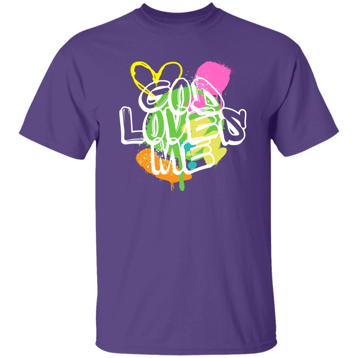 God Loves Me Graffiti Design T-Shirt