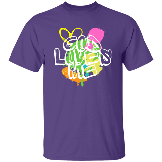 God Loves Me Graffiti Design T-Shirt