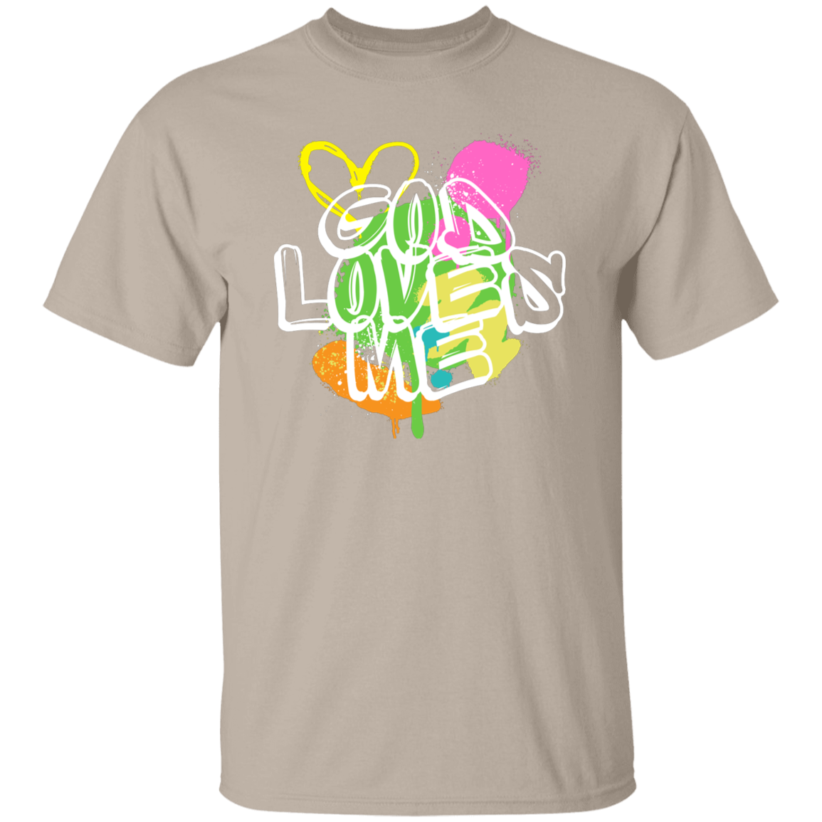 God Loves Me Graffiti Design T-Shirt