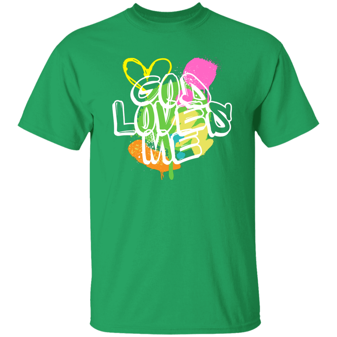 God Loves Me Graffiti Design T-Shirt